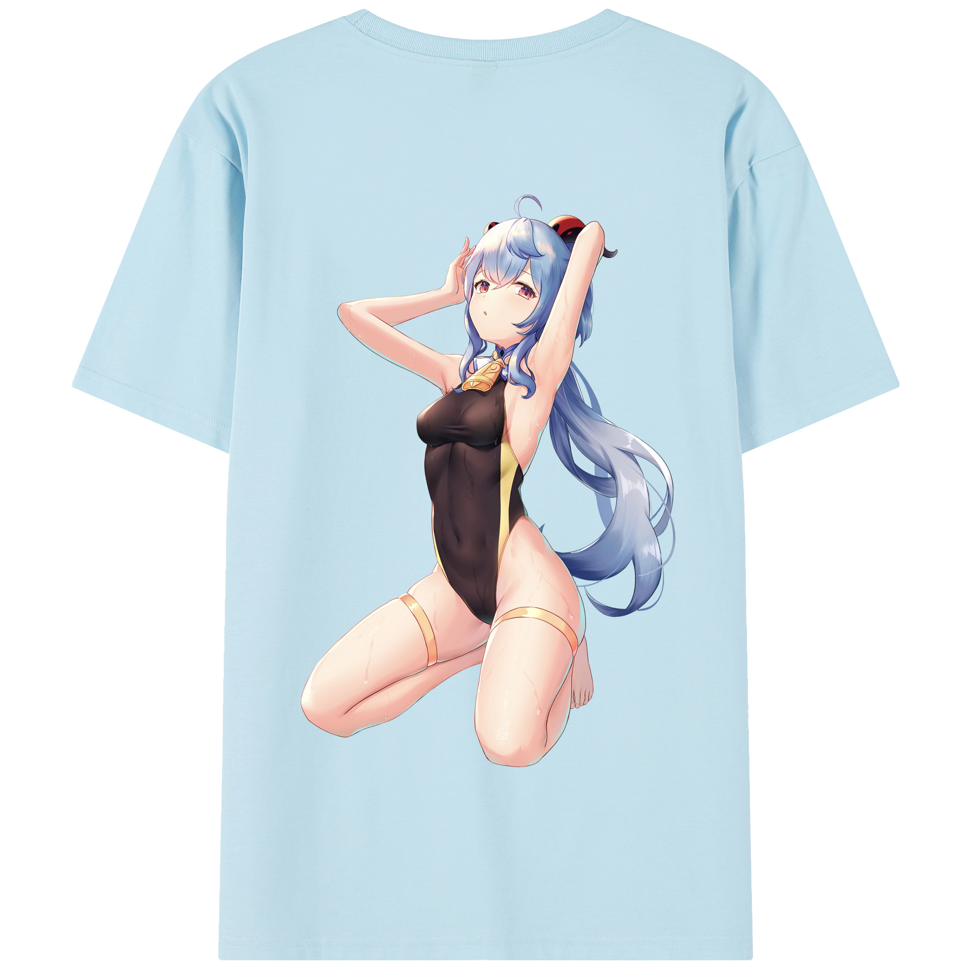 げんし神 甘雨 かんう genshin Ganyu 綿100％半袖Tシャツ（背面プリント）